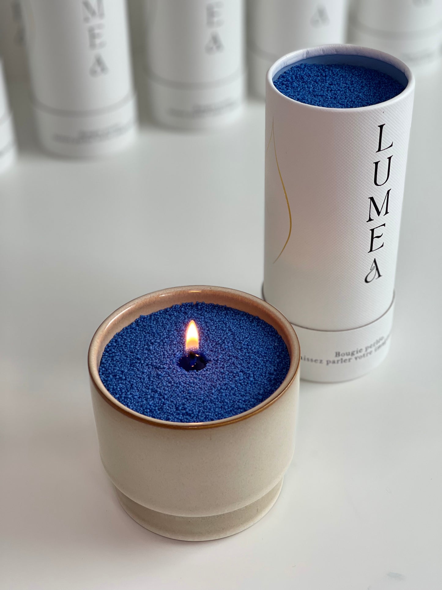 Bougie perlée 500g et mèches incluses