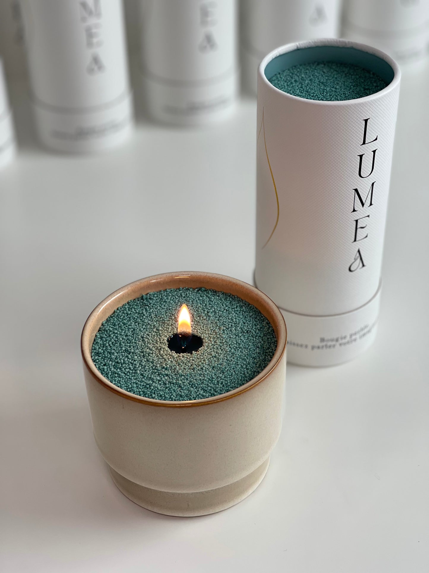 Bougie perlée 500g et mèches incluses